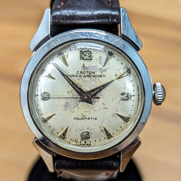 Shop Vintage Croton Nivada Grenchen Aquamatic Watch SECOND HAND HOROLOGY