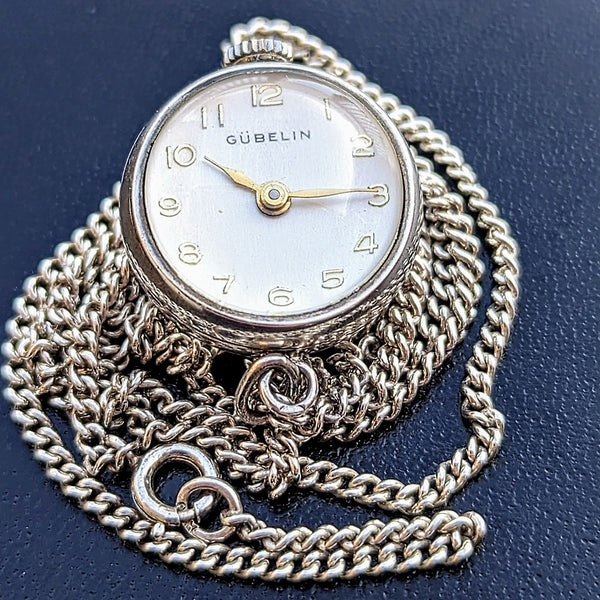 1930's Gubelin Ball Pendant Watch Swiss 17 Jewels 2 Adjustments Unique