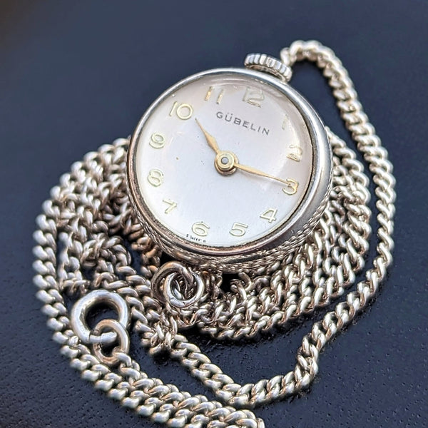 1930's Gubelin Ball Pendant Watch Swiss 17 Jewels 2 Adjustments Unique