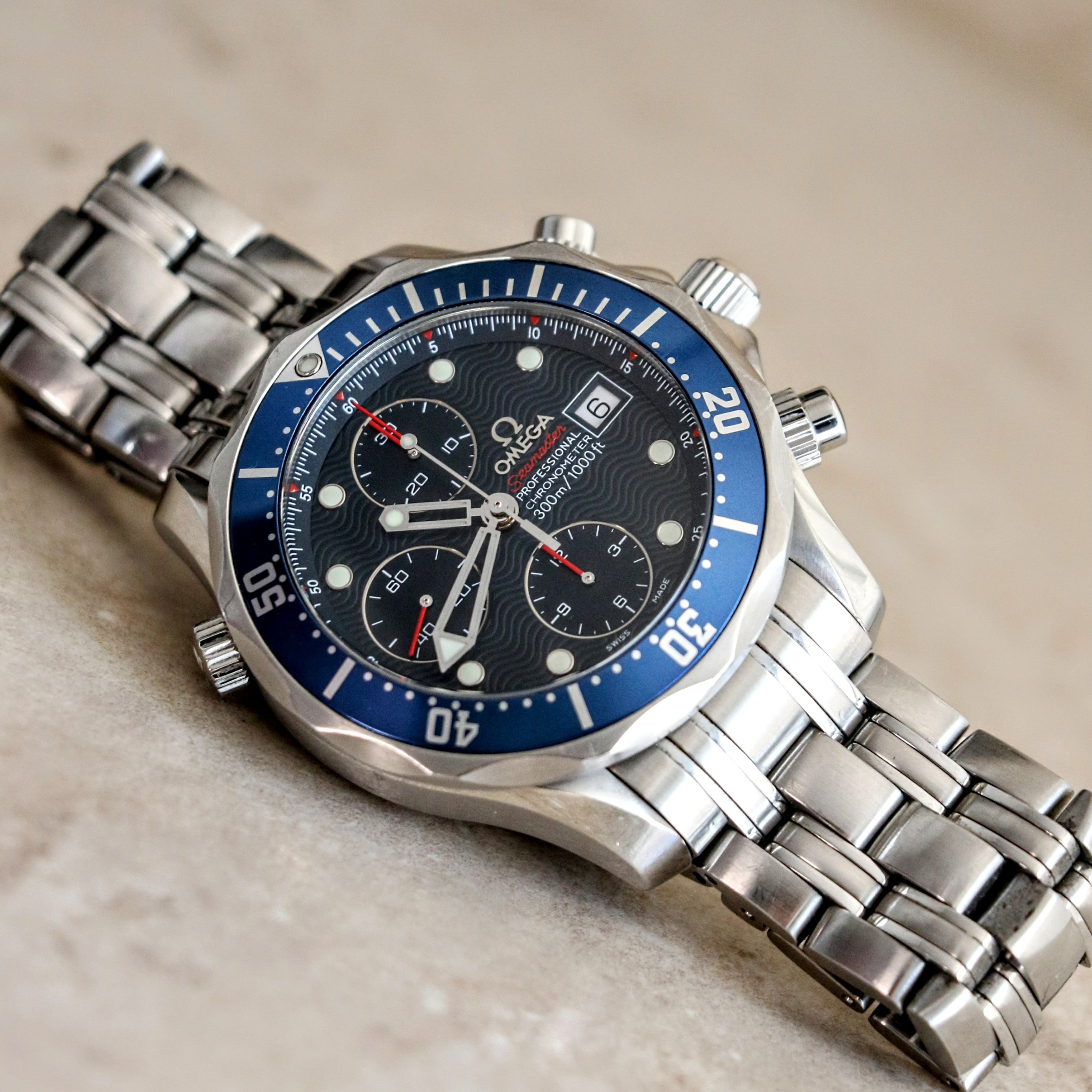 OMEGA Seamaster Chronograph Diver 300M Wristwatch Ref. 2225.80.00 Swiss Made Watch