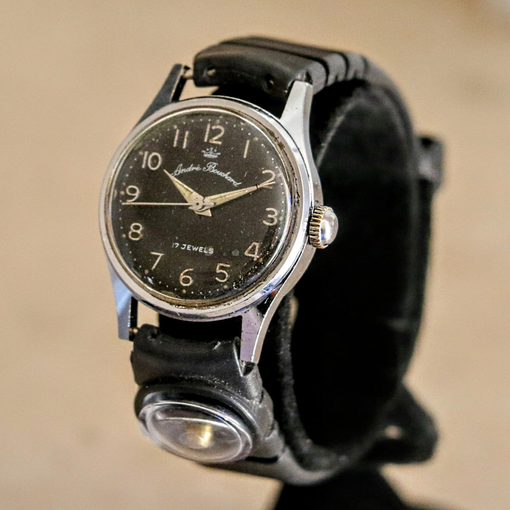 ANDRE BOUCHARD Wristwatch 17 Jewels 27mm Mechanical Display Back Watch ...