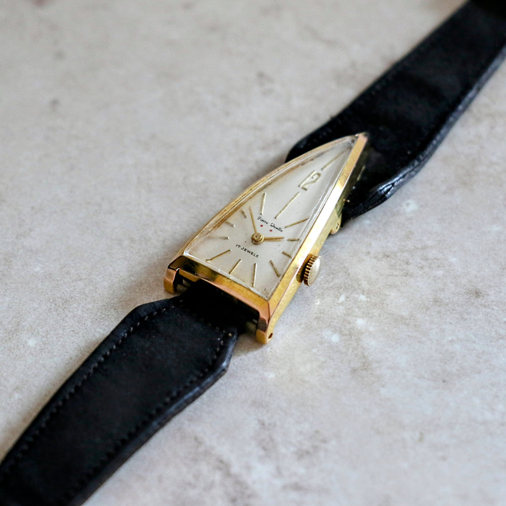 Triangle Watch Retro PIERRE DUVILLE “A Parabolic Watch” 17 Jewels Triangle Vintage Wristwat ...