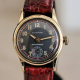 CLINTON Waterproof Wristwatch Grey Dial 17 Jewels 29mm Swiss Made Watch