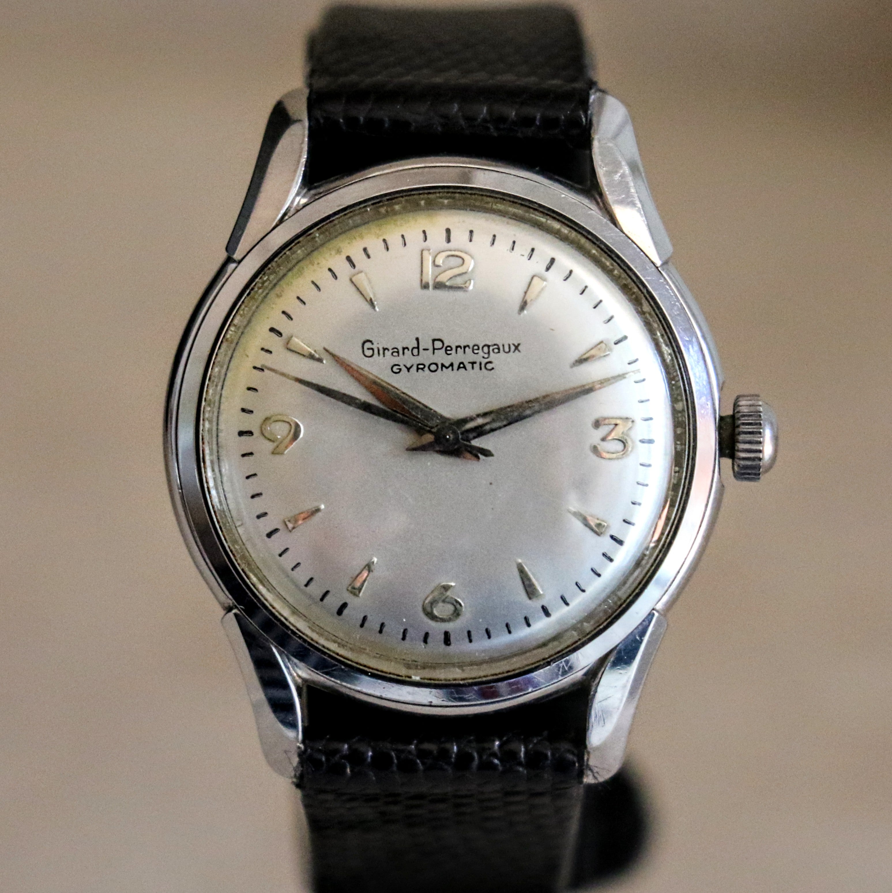 GIRARD-PERREGAUX Gyromatic Wristwatch Cal. 47 AE 17 Jewels Automatic Watch S.S.