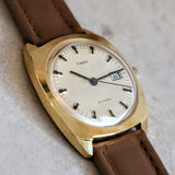 1971 TIMEX Self-Wind Calendar Watch Cal. M32 Automatic Vintage Wristwatch Water Resistant