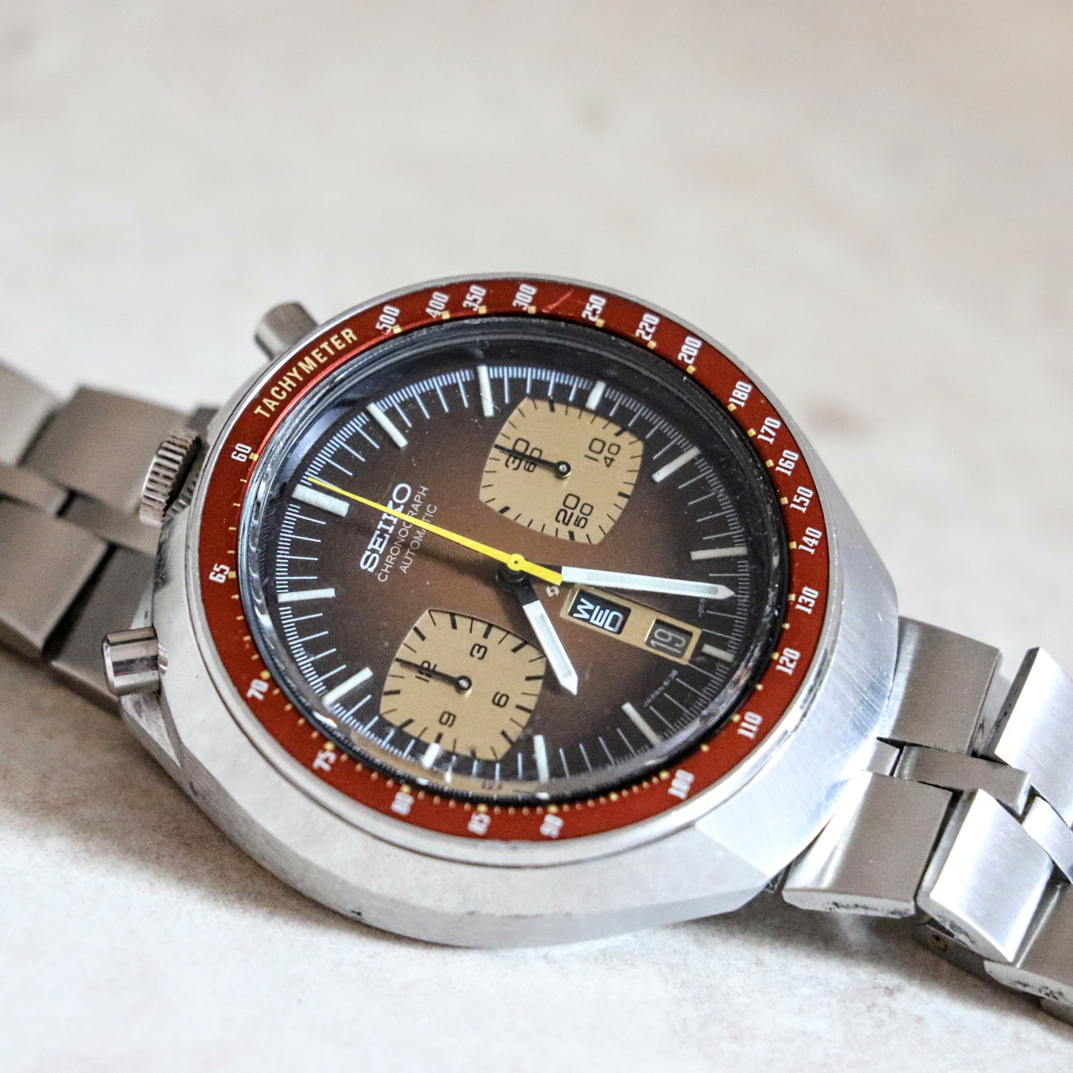 1977 SEIKO BULLHEAD Chronograph Automatic Watch Ref. 6138-0040 Day/Date Vintage Wristwatch