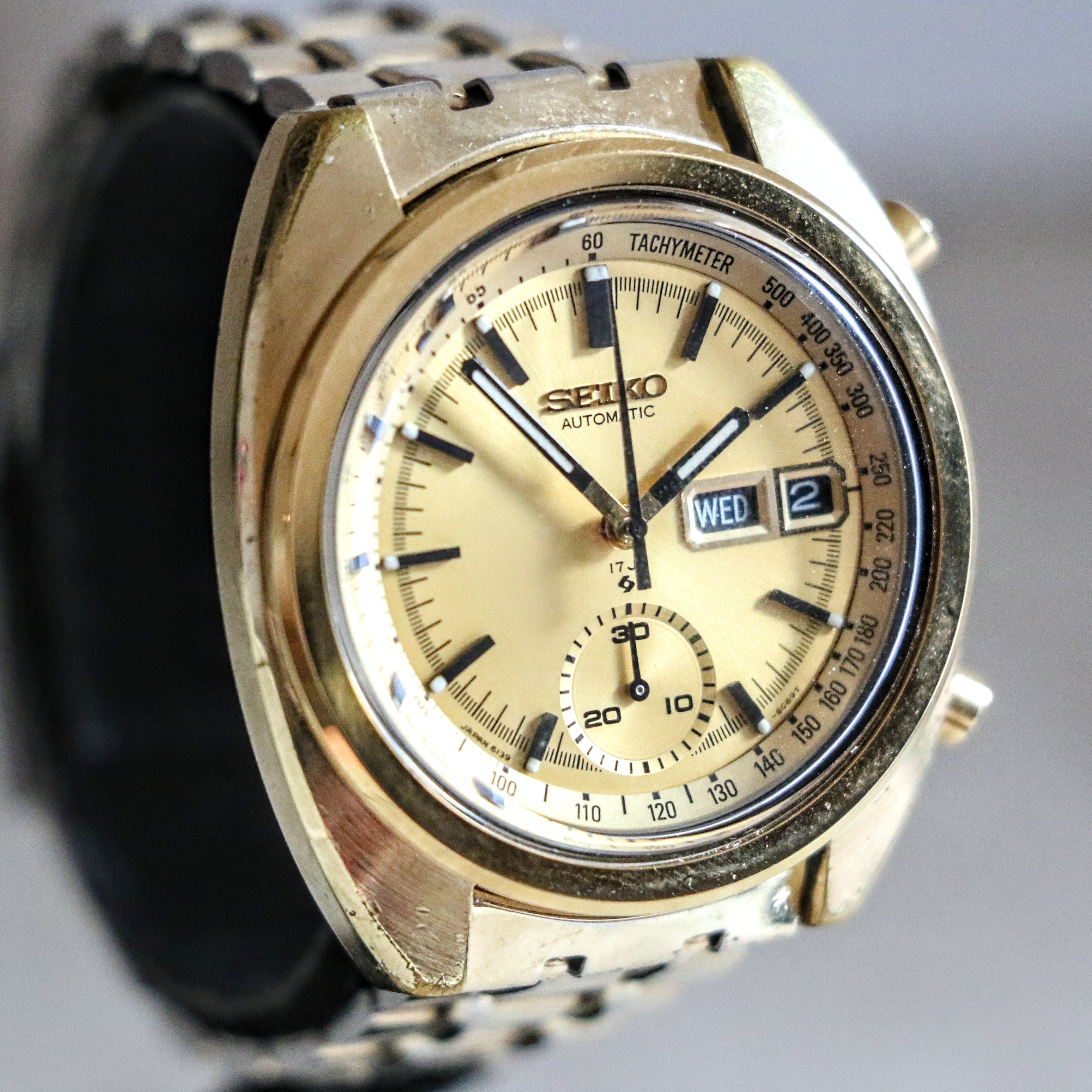1972 SEIKO Golden Chronograph Automatic Watch Ref 6139 6015 Vintage W 1972-seiko-golden-chronograph-automatic-watch-ref-6139-6015-vintage-w