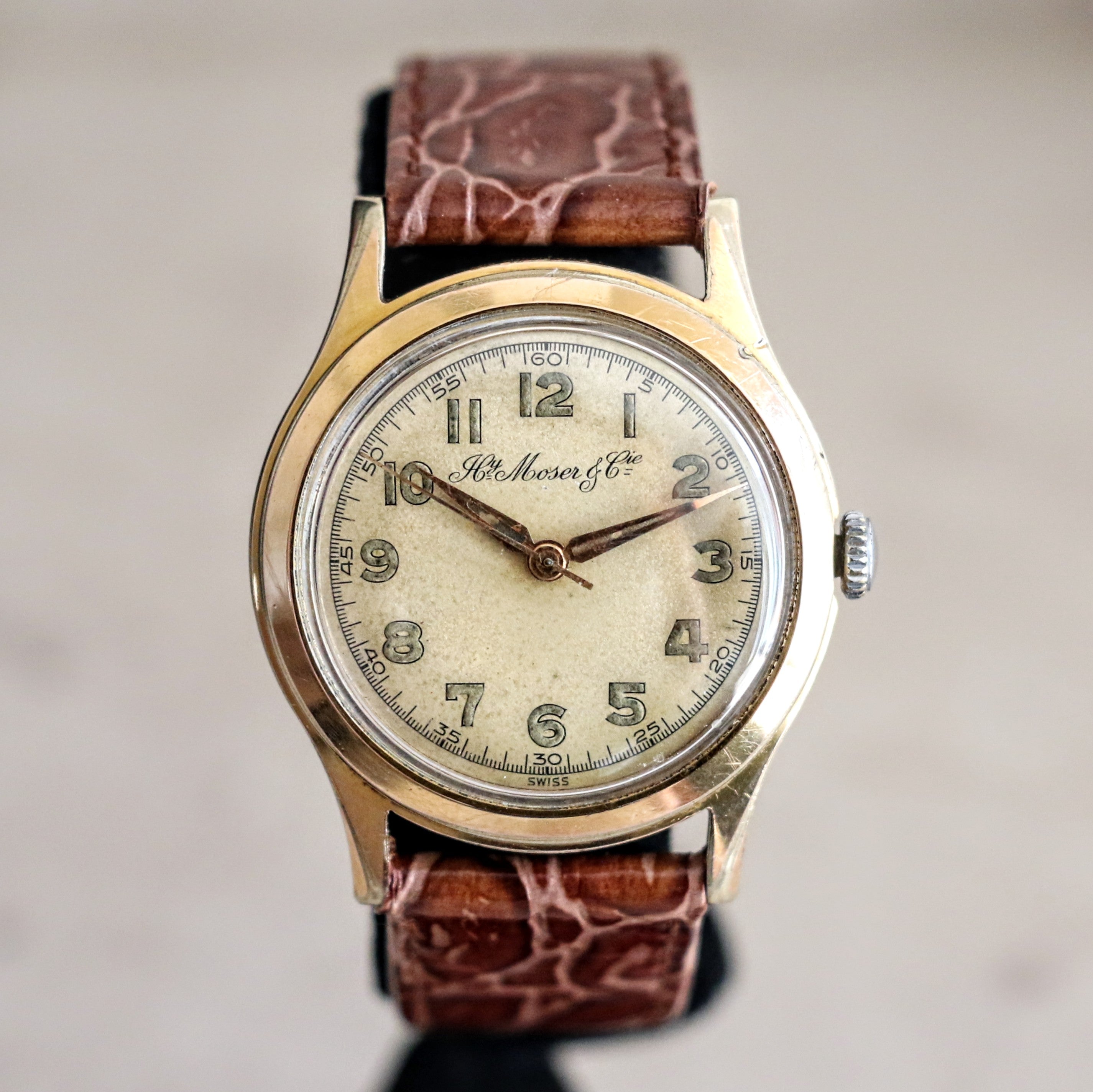 H. MOSER & Cie. Wristwatch 17 Rubis Cal. ETA 1100 Swiss Vintage Watch Luminous Dial
