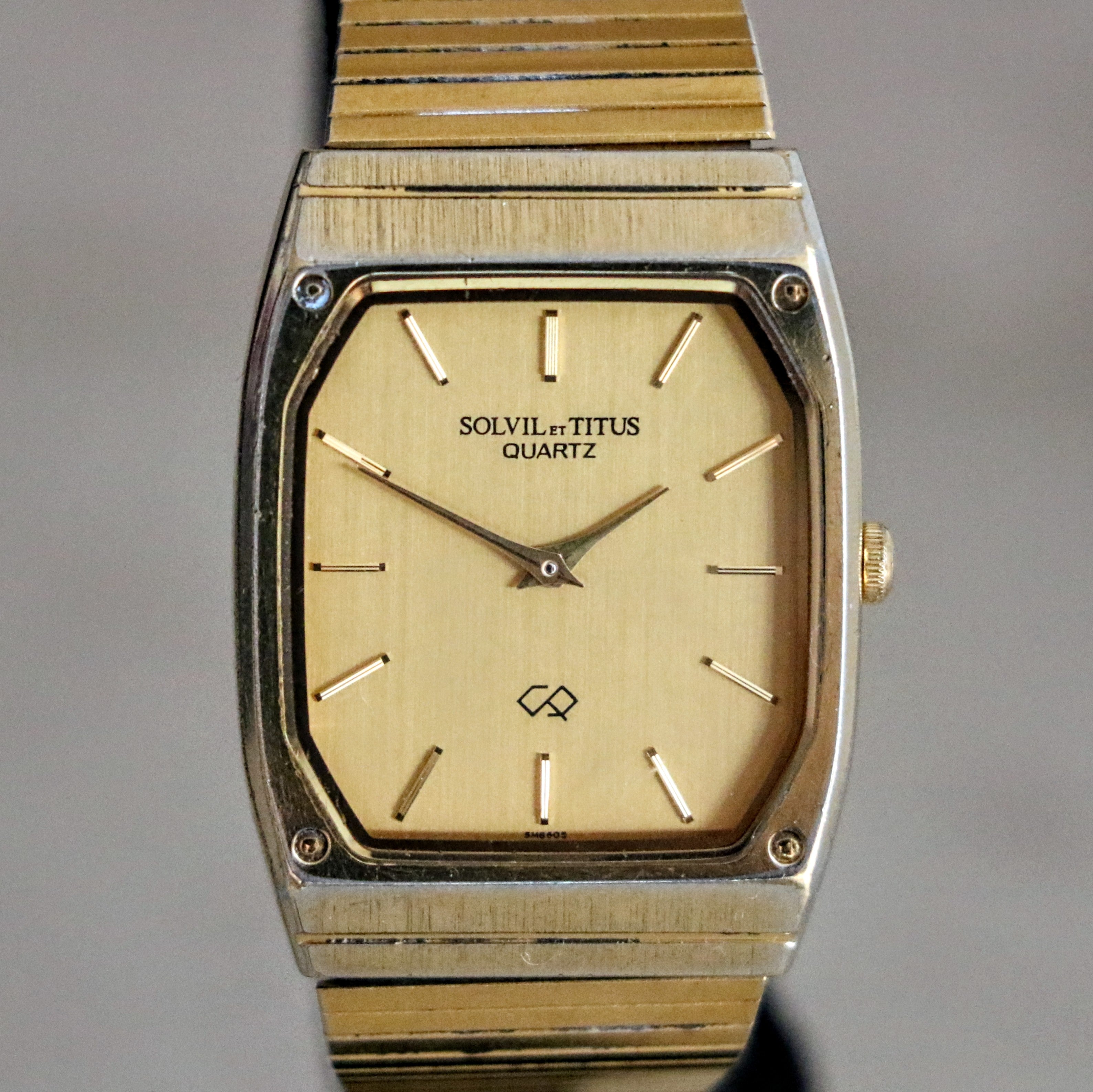 Vintage SOLVIL et TITUS Wristwatch Dress Quartz Watch SS Back - SM8605 413594