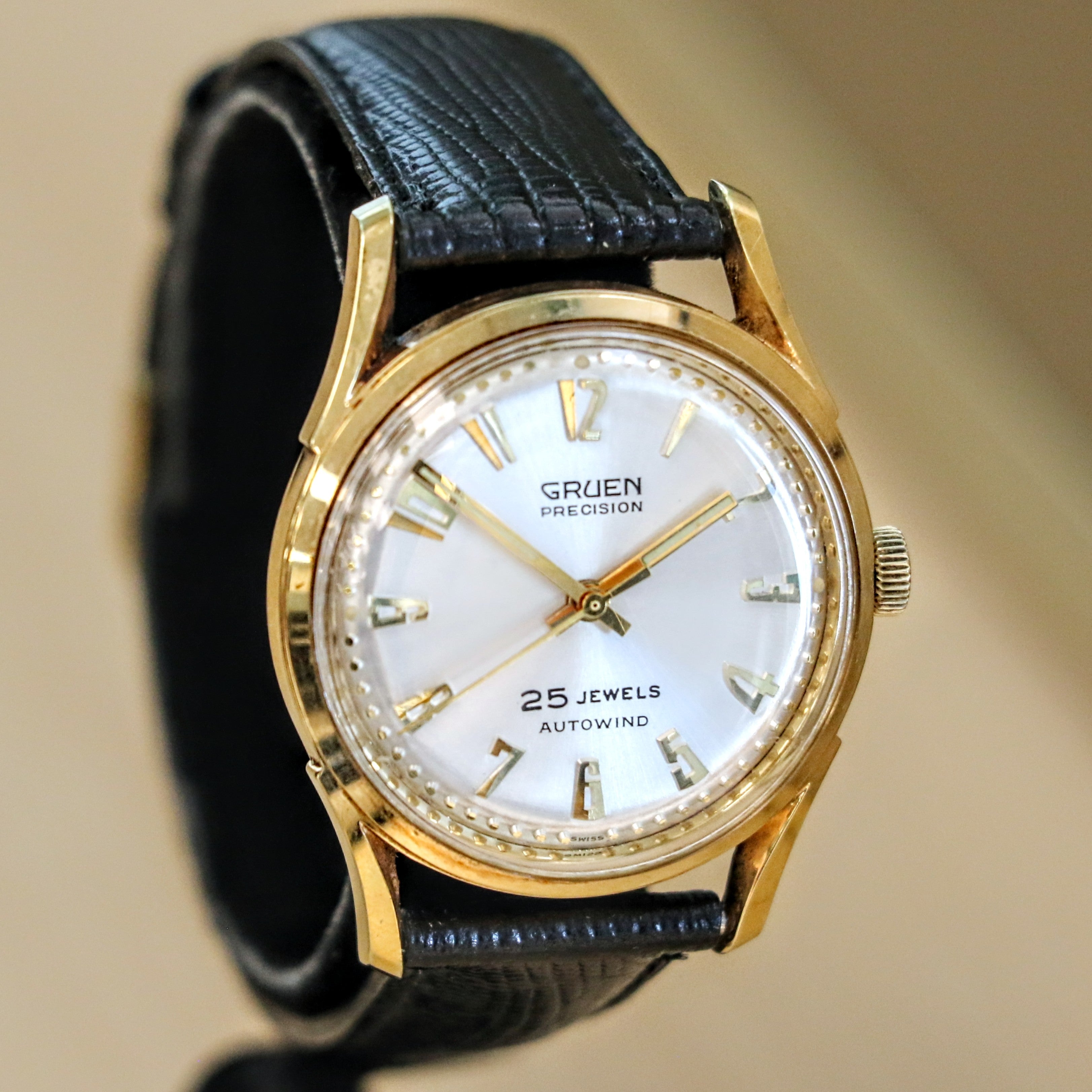 1960s GRUEN Precision Autowind Wristwatch 25 Jewels Cal. 711SS Swiss Made Watch