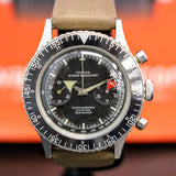 1961 CROTON Nivada Grenchen Chronograph Aviator Sea Diver Watch Venus 210 Chronomaster Wristwatch