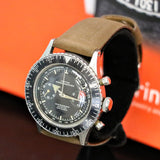 1961 CROTON Nivada Grenchen Chronograph Aviator Sea Diver Watch Venus 210 Chronomaster Wristwatch