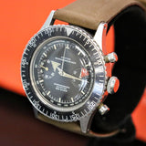 1961 CROTON Nivada Grenchen Chronograph Aviator Sea Diver Watch Venus 210 Chronomaster Wristwatch