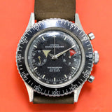 1961 CROTON Nivada Grenchen Chronograph Aviator Sea Diver Watch Venus 210 Chronomaster Wristwatch