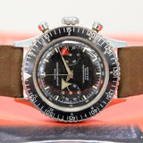 1961 CROTON Nivada Grenchen Chronograph Aviator Sea Diver Watch Venus 210 Chronomaster Wristwatch