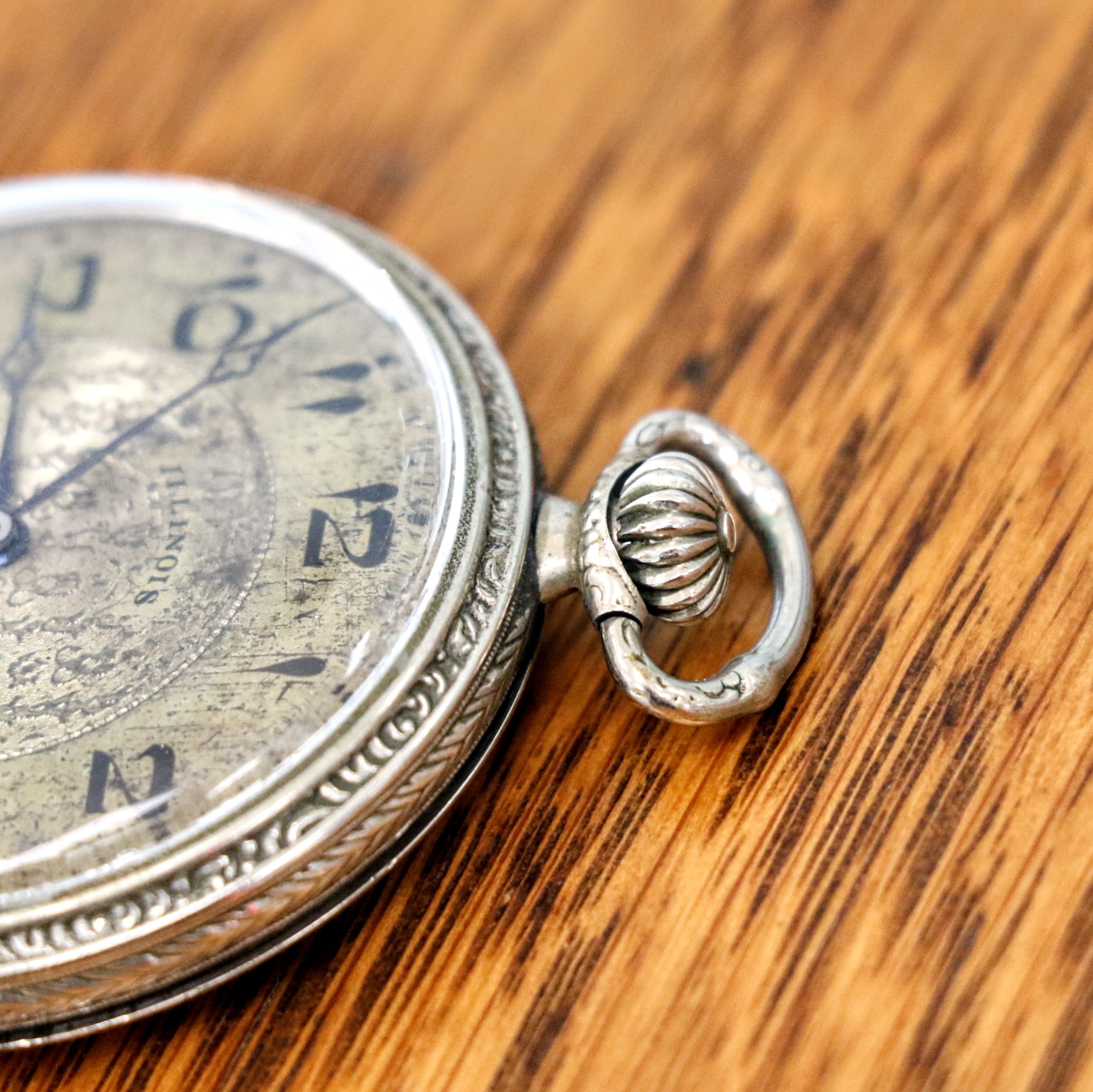 1925 ILLINOIS Time King Pocket Watch Size 12s 17 Jewels Grade 405 U.S.A. Made Art Deco Watch