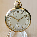 1940s LYCEUM Pocket Watch 17 Jewels 14K GOLD Vintage Swiss Made Watch
