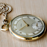 1940s LYCEUM Pocket Watch 17 Jewels 14K GOLD Vintage Swiss Made Watch