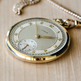 1940s LYCEUM Pocket Watch 17 Jewels 14K GOLD Vintage Swiss Made Watch
