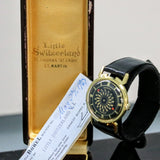 1960s ERNEST BOREL Men's Cocktail Watch Kaleidoscope Dial 32mm Swiss Wristwatch - ALL ORIGINAL!