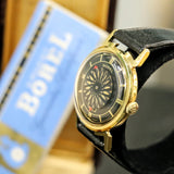1960s ERNEST BOREL Men's Cocktail Watch Kaleidoscope Dial 32mm Swiss Wristwatch - ALL ORIGINAL!