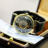 1960s ERNEST BOREL Men's Cocktail Watch Kaleidoscope Dial 32mm Swiss Wristwatch - ALL ORIGINAL!