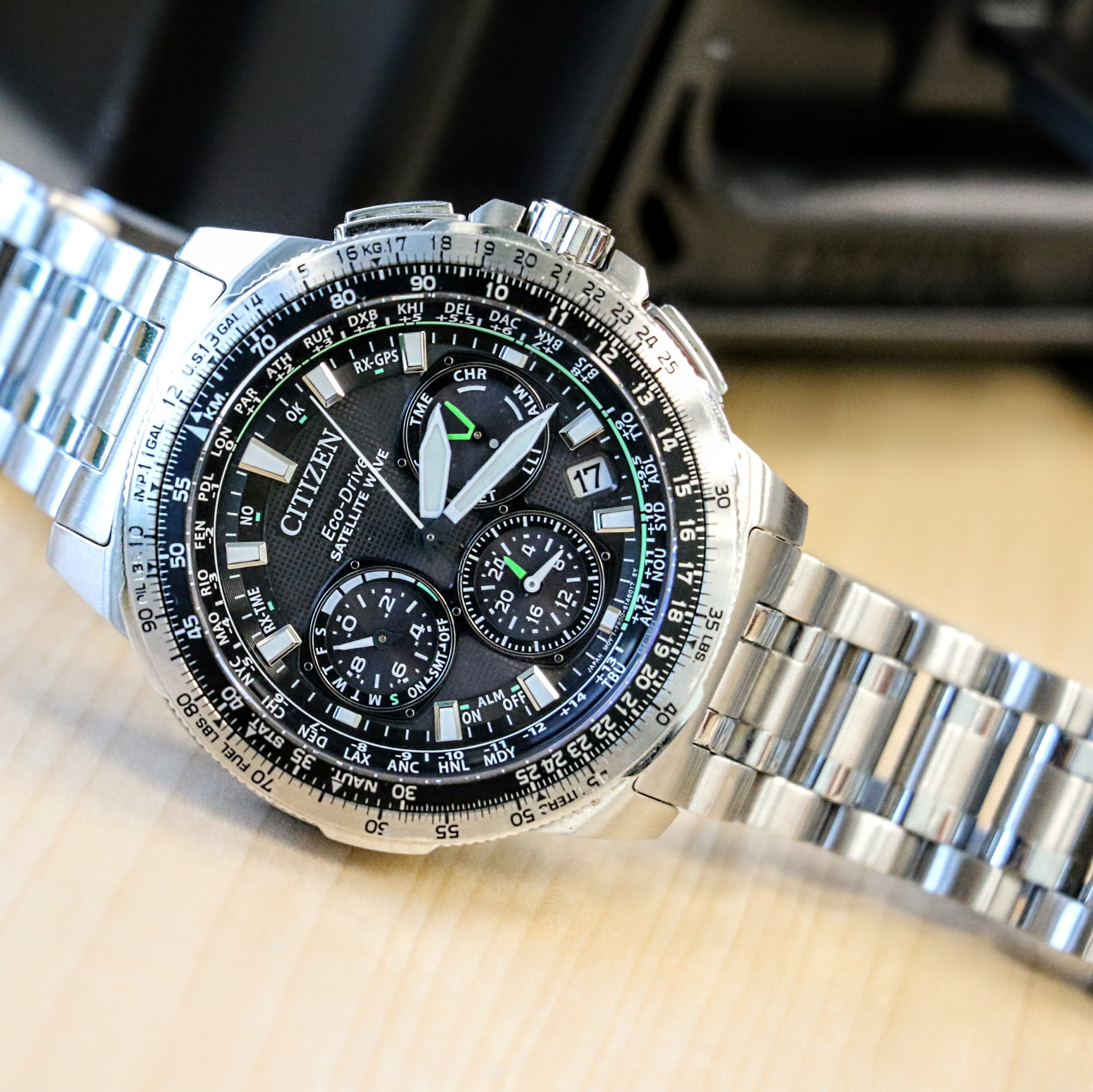 CITIZEN Orologio unisex Eco-Drive Promaster Air Navihawk Solar Cronografo con cinturino in acciaio inox, diametro 40 mm, diverse varianti CITIZEN Orologio unisex Eco-Drive Promaster Air Navihawk Solar Cronografo con cinturino in acciaio inox, diametro 40 mm, diverse varianti