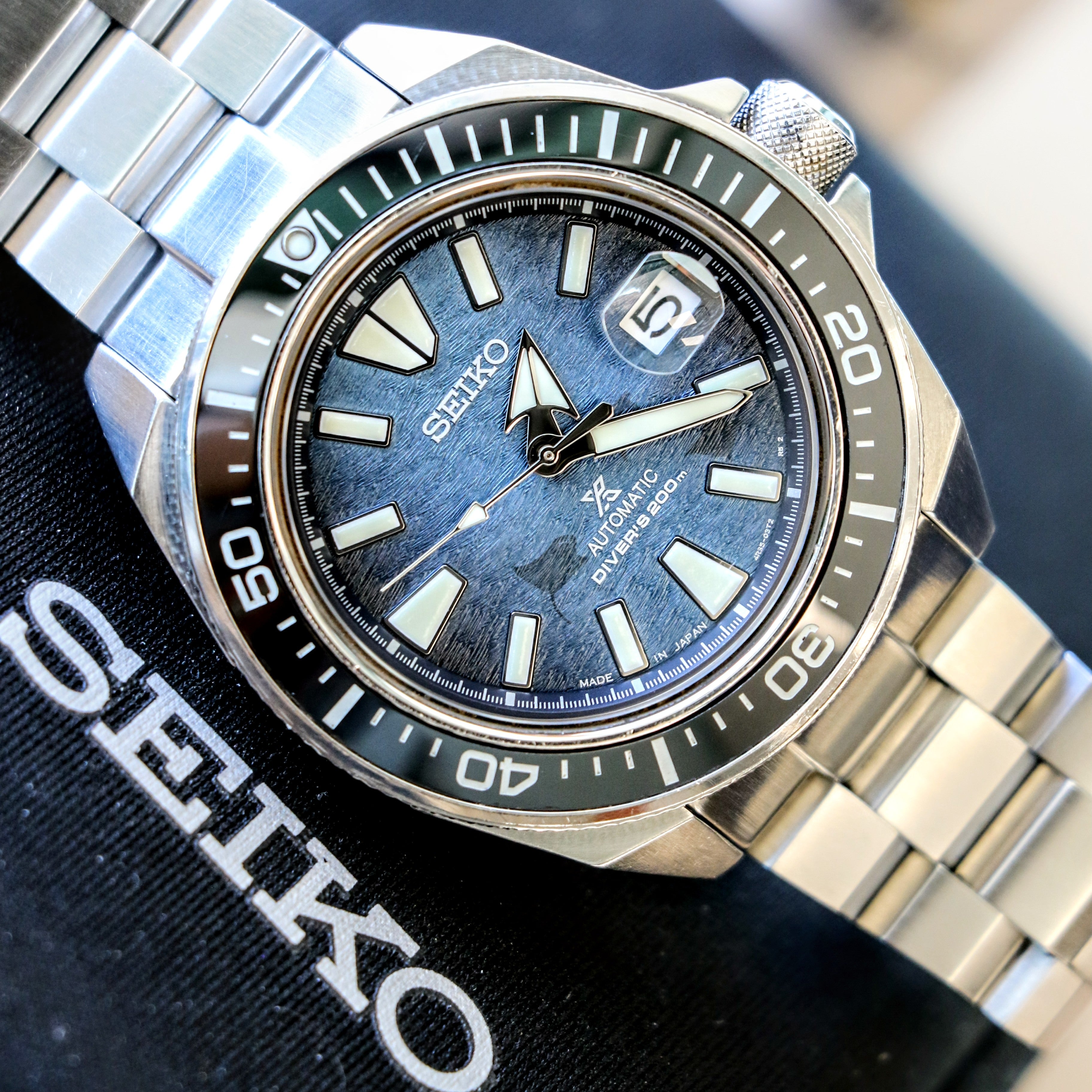 2020 SEIKO Prospex Save the Ocean Special Edition “Manta Ray” Automatic Wristwatch Diver’s Watch Ref. SRPE33