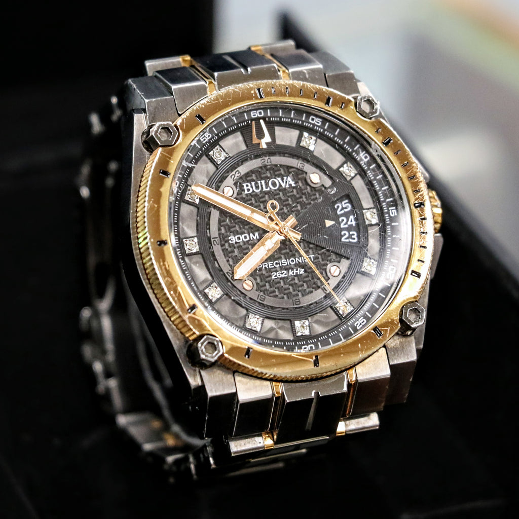 BULOVA 300M Precisionist 262kHz Diamond Dial - 98D149 - In Box & Extra ...