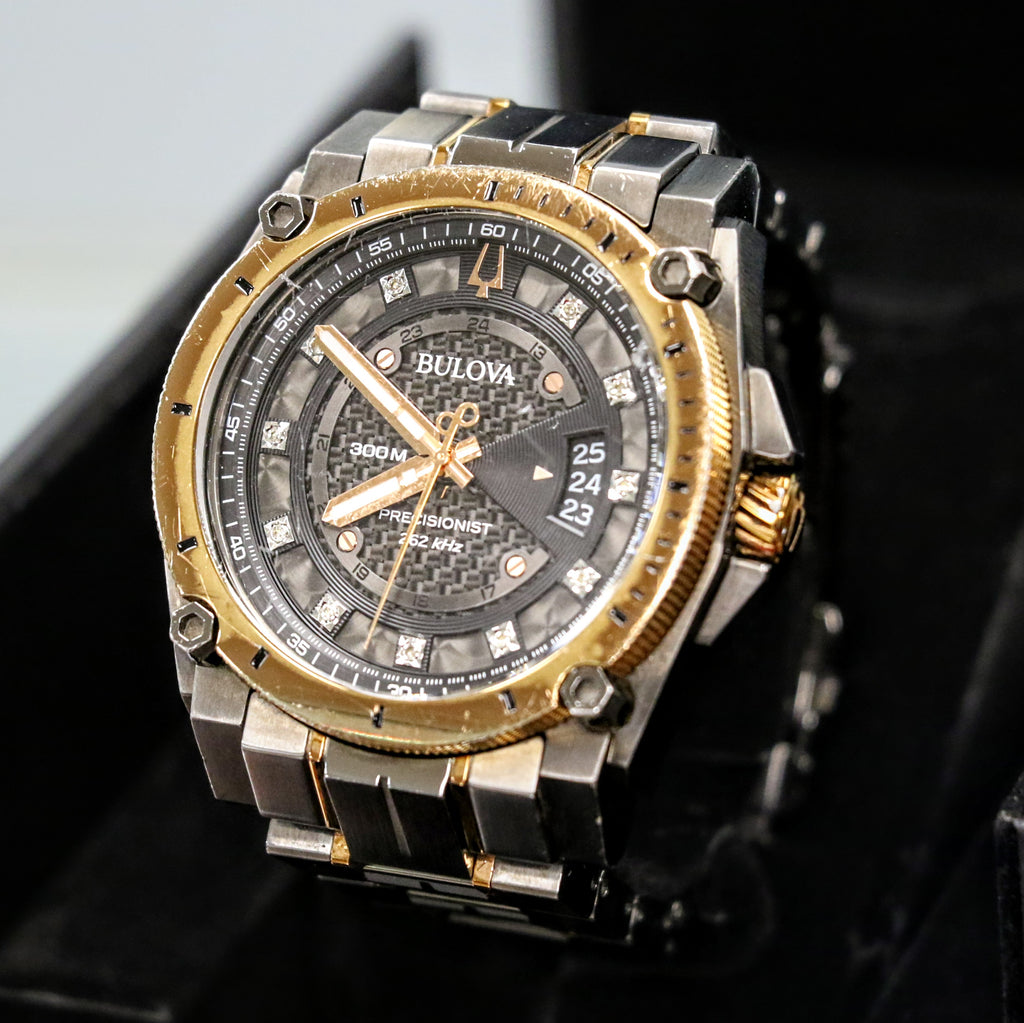 BULOVA 300M Precisionist 262kHz Diamond Dial - 98D149 - In Box & Extra ...