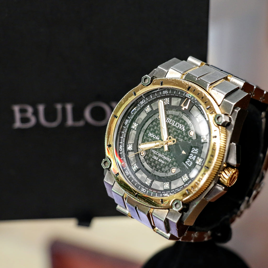 BULOVA 300M Precisionist 262kHz Diamond Dial - 98D149 - In Box & Extra ...