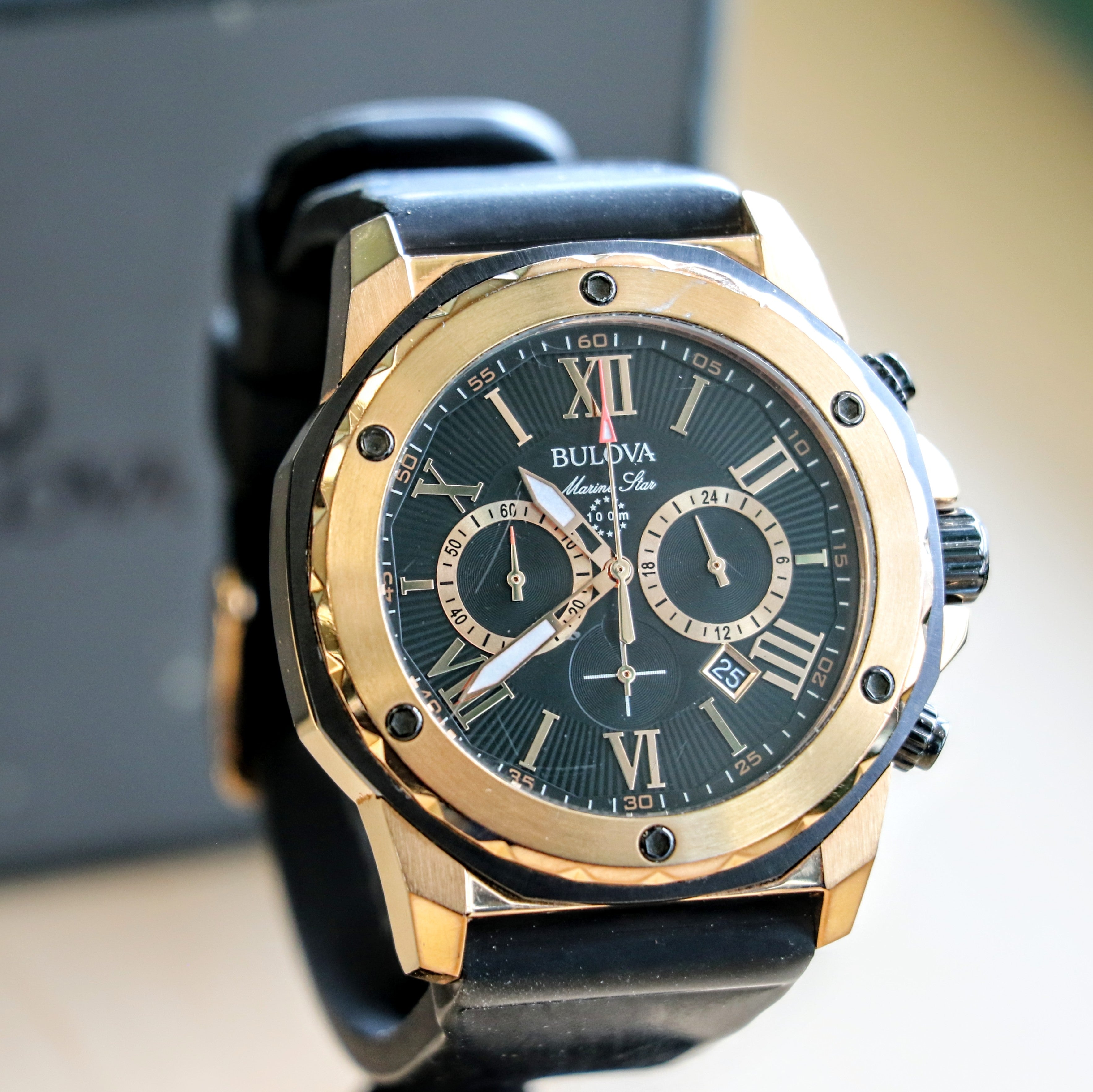 Bulova marine on sale star 100m gold