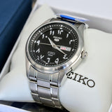 SEIKO 5 Automatic Watch Black Arabic Dial Wristwatch Ref. SNKP21J1 Box & Papers!