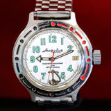 VOSTOK Sea Captain Amphibian Automatic Watch 200M Date Indicator Wristwatch