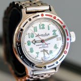 VOSTOK Sea Captain Amphibian Automatic Watch 200M Date Indicator Wristwatch