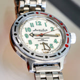 VOSTOK Sea Captain Amphibian Automatic Watch 200M Date Indicator Wristwatch