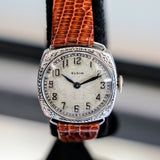 1923 Art Deco ELGIN Ladies Wristwatch 14K White GOLD Grade 447 Vintage Watch