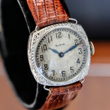1923 Art Deco ELGIN Ladies Wristwatch 14K White GOLD Grade 447 Vintage Watch