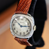 1923 Art Deco ELGIN Ladies Wristwatch 14K White GOLD Grade 447 Vintage Watch