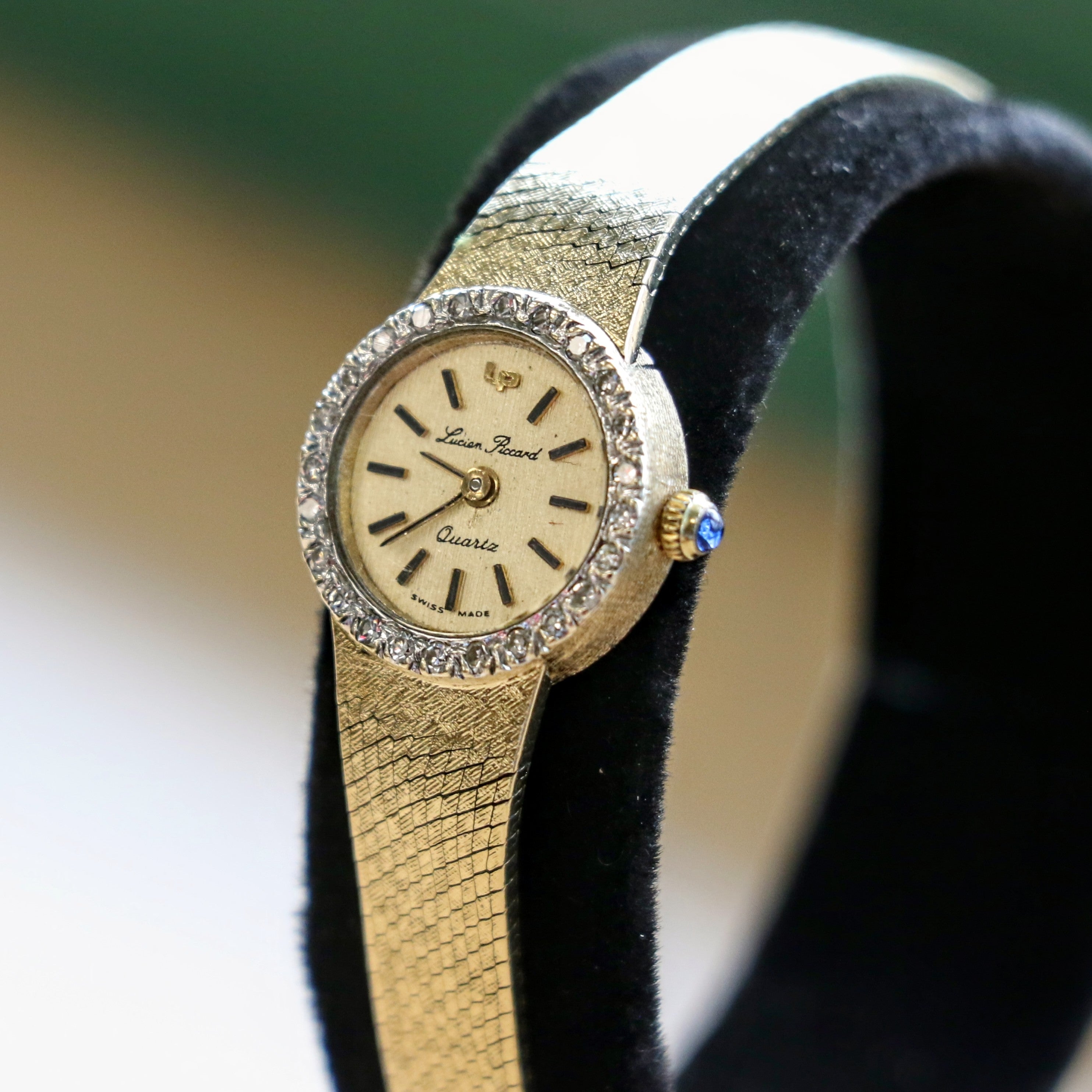Ladies LUCIEN PICCARD Quartz Watch ALL 14K Solid GOLD Diamond