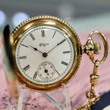 1897 ELGIN Dress Pocket Watch 0s 15 Jewels Grade 130 Model 1 U.S.A. Made - Engraved Case