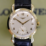 1949 LONGINES Wristwatch Ref. 5950 ALL 18K Solid GOLD 17 Jewels Fancy Lugs Watch