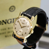 1949 LONGINES Wristwatch Ref. 5950 ALL 18K Solid GOLD 17 Jewels Fancy Lugs Watch