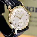 1949 LONGINES Wristwatch Ref. 5950 ALL 18K Solid GOLD 17 Jewels Fancy Lugs Watch