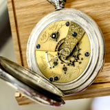 Antique 1868 ELGIN Grade 57 G.M. Wheeler Pocket Watch - Key Wind Silver Open Case