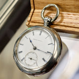 Antique 1868 ELGIN Grade 57 G.M. Wheeler Pocket Watch - Key Wind Silver Open Case