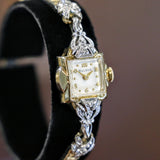 1954 BULOVA Goddess of Time "D" Ladies Wristwatch  Fancy Two-Tone Case U.S.A. Made Watch