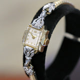 1954 BULOVA Goddess of Time "D" Ladies Wristwatch  Fancy Two-Tone Case U.S.A. Made Watch