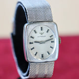 Vintage WITTNAUER Watch Cushion Case & Original Mesh Bracelet Swiss Made Wristwatch