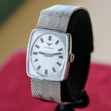 Vintage WITTNAUER Watch Cushion Case & Original Mesh Bracelet Swiss Made Wristwatch